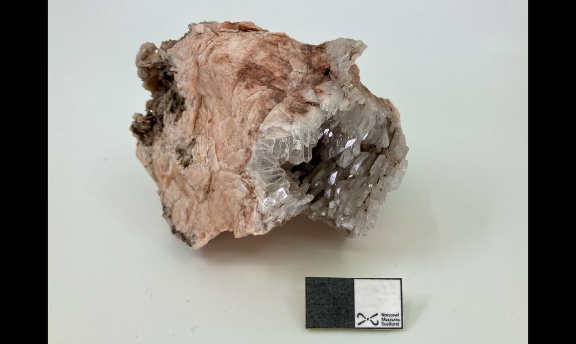 A light pink mineral.