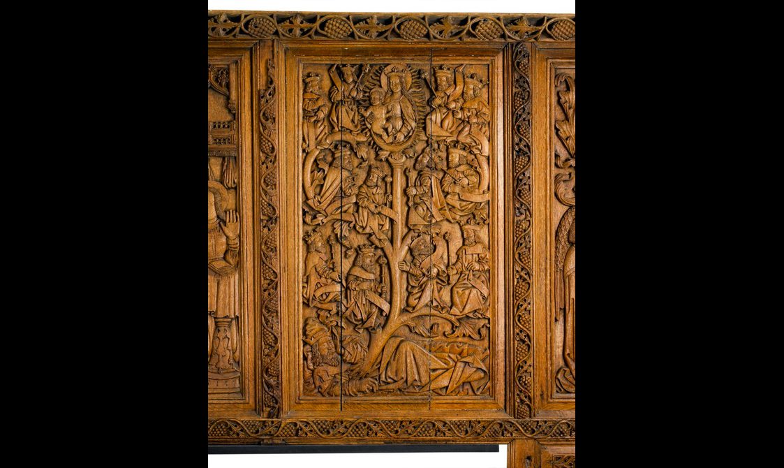 Carved oak panel depicting the Tree of Jesse