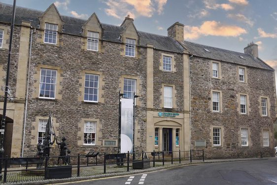 The front of the Borders Textile Towerhouse building.