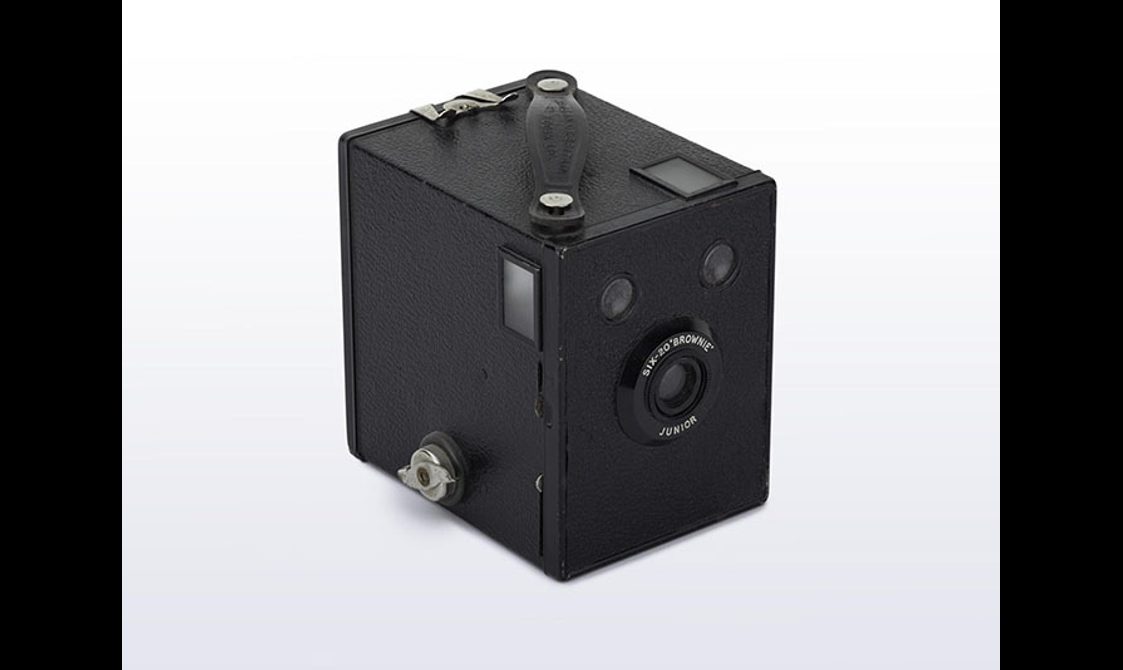 A Kodak Box Brownie camera.