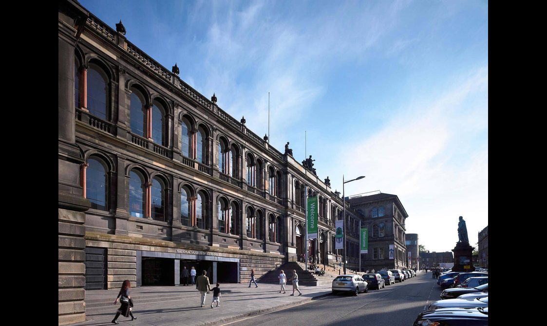 View of the National Museum of Scotland building on Chambers Street in Edinburgh.