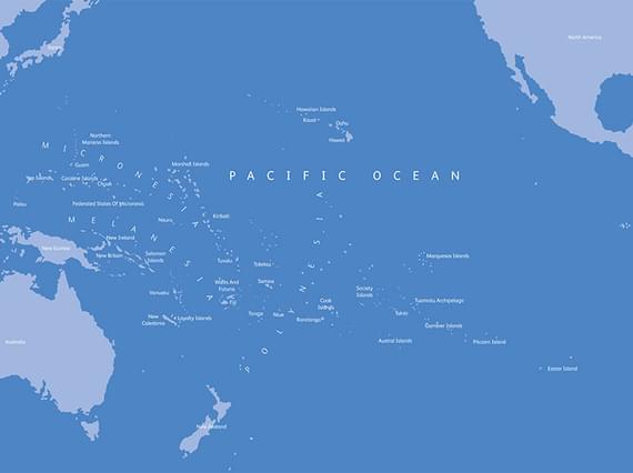 A map of the Pacific regions