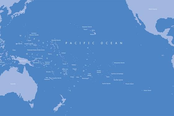 A map of the Pacific regions