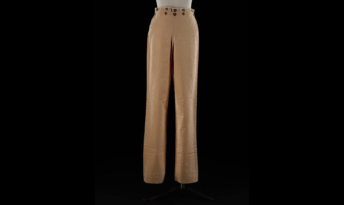 Pair of beige cotton men's trousers