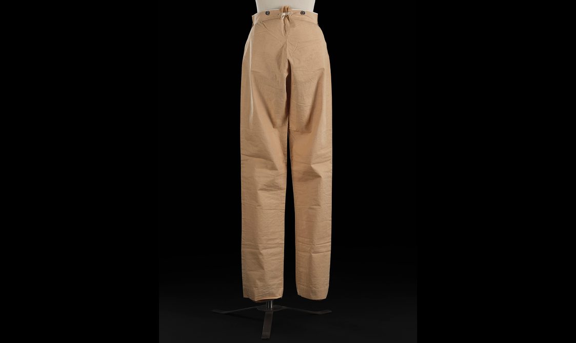 Pair of beige cotton men's trousers
