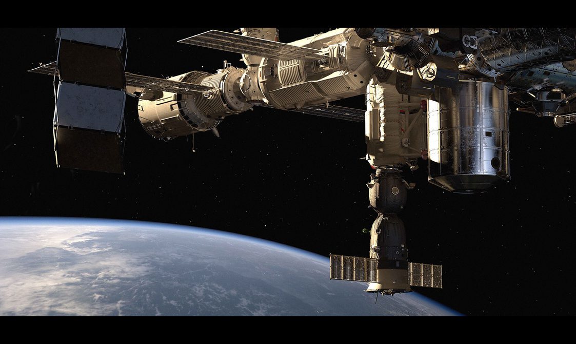 Screenshot of the Space Descent VR experience.