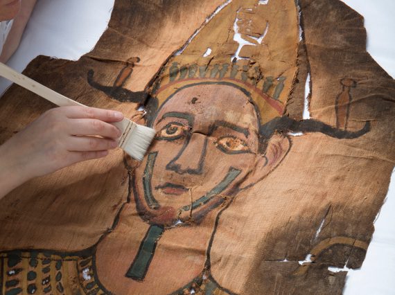 The shroud is conserved. Copyright National Museums Scotland.